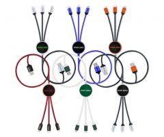 Nabíjací kábel USB LED 3v1 UC034
